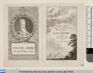 Titel und Portrait zum Lauenburger genealogischen Kalender für 1778