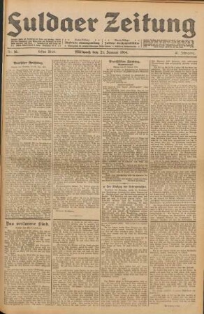 Ausgabe vom Mittwoch, den 21. Januar 1914.
