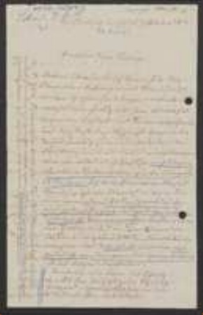 Brief von Friedrich Wilhelm Schultz an Unbekannt