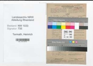 Entnazifizierung Heinrich Termath , geb. 19.03.1915 (Landwirtsch.Gehilfe)
