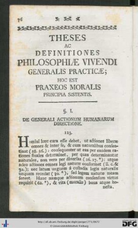 Philosophia Vivendi Generalis Practica.