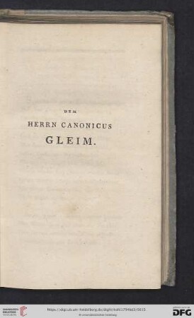 Dem Herrn Canonicus Gleim