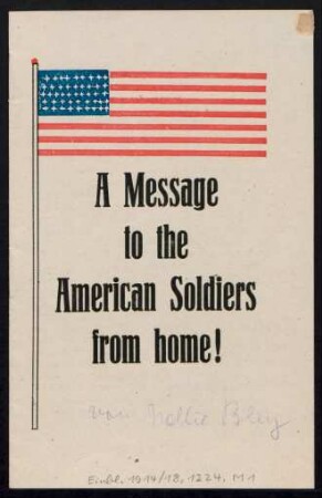 A message to the American soldiers from home!