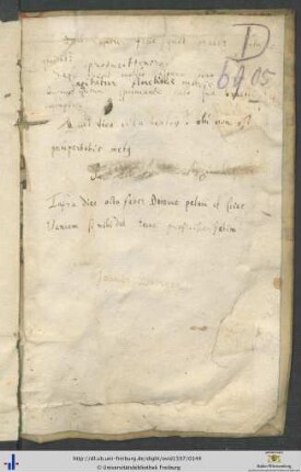Handschriftliche Bemerkungen zur Lebensführung