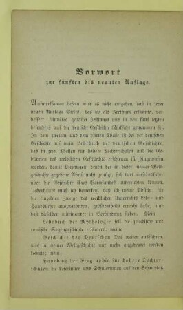 Vorwort zur fünften bis neunten Auflage