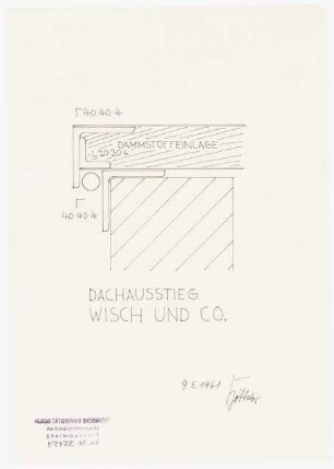 Maschinenfabrik Wisch und Co., Berlin-Spandau Erweiterungsbau: Dachausstieg - Detailschnitt 1:1