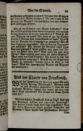 Aus der Charte von Frankreich. - Aus der Charte von Italien.