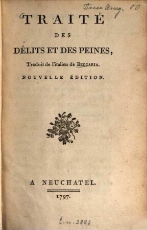 Traité des délits et des peines