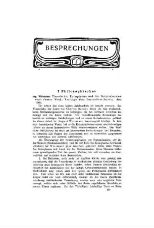 Besprechungen : Philosophisches