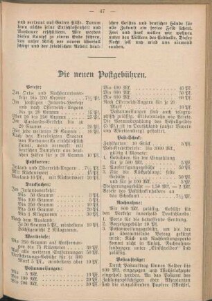 Die neuen Postgebühren.