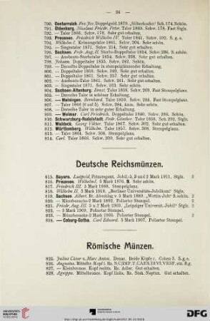 Deutsche Reichsmünzen (Nr. 815-824)
