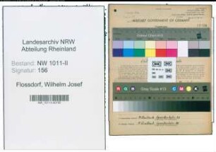Entnazifizierung Wilhelm Josef Flossdorf , geb. 16.04.1905 (Truemmerarbeiter)
