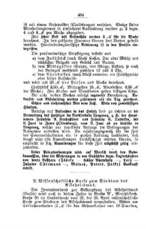 Wissenschaftliche Kurse zum Studium des Alkoholismus : [Nichtamtliches]