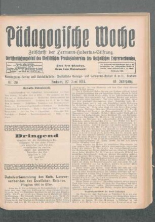 Jubelversammlung des Katholischen Lehrerverbandes des Deutschen Reiches : Pfingsten 1914 in Essen