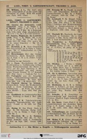 Land-, Forst-, u. Gartenwirtschaft, Fischerei u. Jagd (Nr. 609-632)