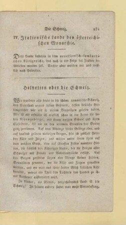 Helvetien oder die Schweiz