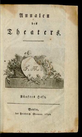 Heft 5 (1790): Annalen des Theaters
