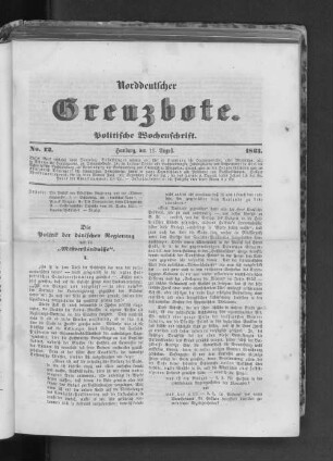 No. 12. Hamburg, den 11. August. 1861.