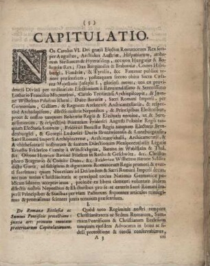 Capitulatio. [Handschriftliche Notizen]