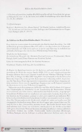 26. Edition des Reuchlin-Briefwechsels (Pforzheim)