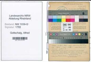 Entnazifizierung Alfred Gottschalg , geb. 06.04.1904 (Postbeamter)