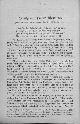 Trinkspruch Heinrich Meißner's