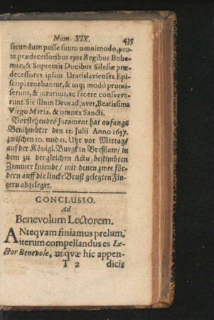 Conclusio ad Benevolum Lectorem.