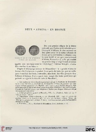 5. Pér. 6.1922: Deux „Athéna" en bronze