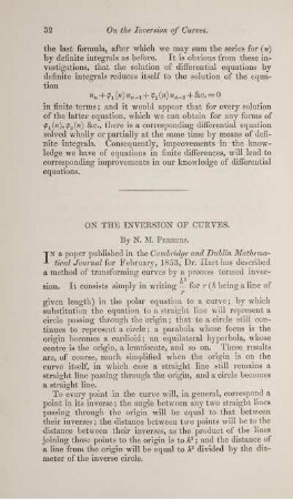 On the inversion of curves.