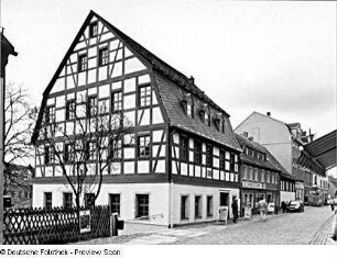 Stollberg/Erzgebirge, Geburtshaus des Carl von Bach, Eckansicht
