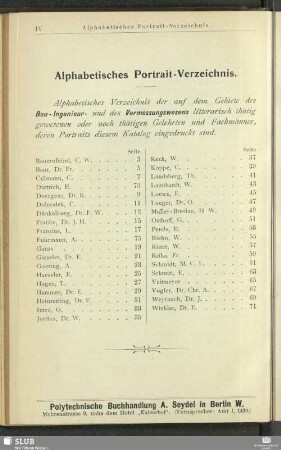 Alphabetisches Portrait-Verzeichnis