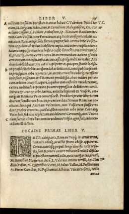 Decadis Primae Liber V.