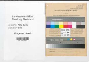 Entnazifizierung Josef Wagener , geb. 04.05.1900 (Kriminalbeamter)