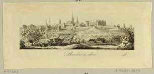 Stadtansicht von Bautzen in Ostsachsen, Ansicht aus nördlicher Richtung, Briefkopf