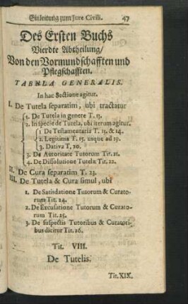 Des Ersten Buchs Vierdte Abtheilung, Von den Vormundschafften und Pflegschafften.