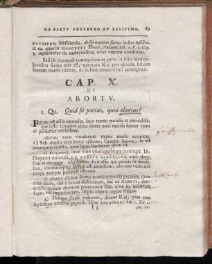 Cap. X. De Abortu.