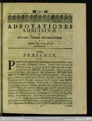 Adnotationes Subcisivae In alterum Textum metanoeticum e Psalmo LX. v. 13. & 14. desumptum