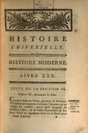 Histoire Universelle, Depuis Le Commencement Du Monde Jusqu'a Présent, 107. Contenant la fin de l'Histoire de Pologne et celle de Prusse