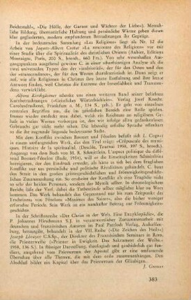 383 [Rezension] Kirchgässner, Alfons, Geistliches Wörterbüchlein