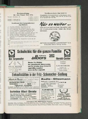 Rentenzahlung für den Monat Mai 1974