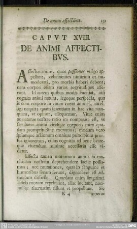 Caput XVIII. De Animi Affectibus