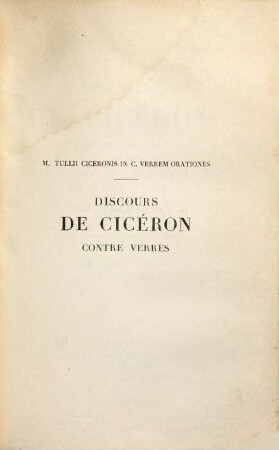 M. Tullii Ciceronis in C. Verrem orationes, [4]. Seconde action : livre V: De suppliciis