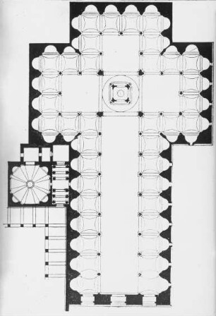 Florenz, S. Spirito, Grundriss, Bild drehen!; Brunelleschi, Filippo