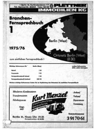 1975/1976: Amtliches Fernsprechbuch