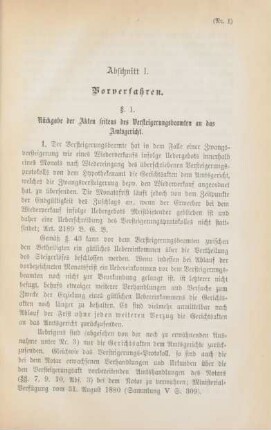 Abschnitt I. Vorverfahren