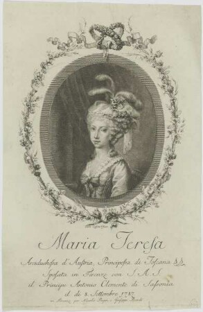 Bildnis der Maria Teresa, Arciduchessa d'Austria, Principessa di Toscana