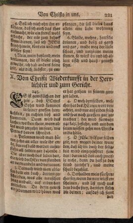X. Von Christi Wiederkunfft in der Herrlichkeit und zum Gericht