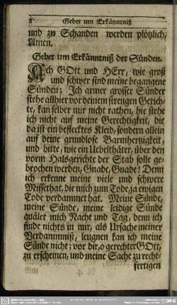 Gebet um Erkänntniß der Sünden
