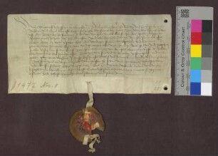 Markgraf Rudolf von Hochberg gestattet, daß Konrad von Bärenfels den Weinzehnt zu Grenzach dem Kloster St. Klara in Kleinbasel verpfändet.