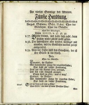 Am vierten Sonntage des Advents. Fünfte Handlung.